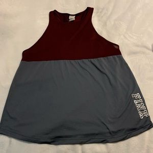 PINK Gray and Maroon Sports Tank.  Size Large